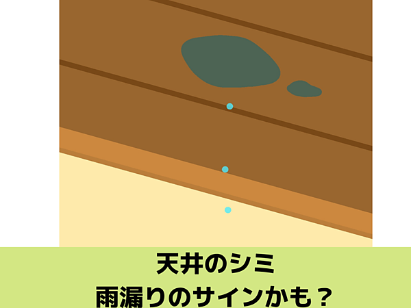 雨漏りサイン天井のシミ｜北九州雨漏り修理なら㈱トラストホームへの画像