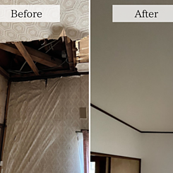 室内まで広がった雨漏りの天井張り替え工事を行いましたのイメージ