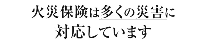 火災保険は多くの災害に対応しています